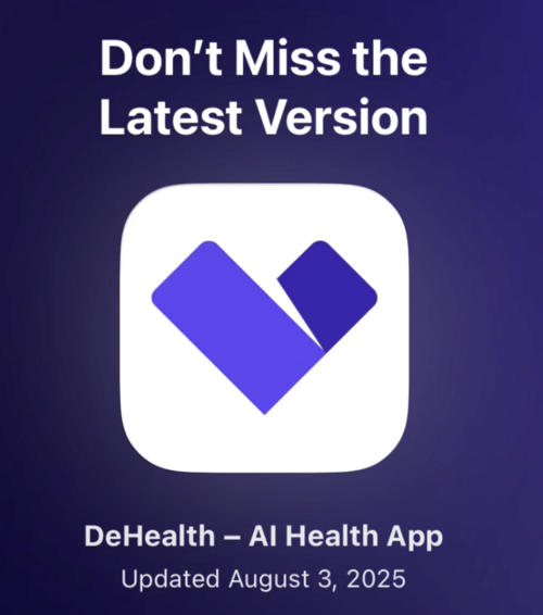 🚀 DeHealth App v1.0.4 is live! IOS + Android!